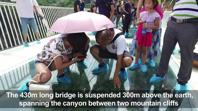 China opens longest glass bottom bridge in world