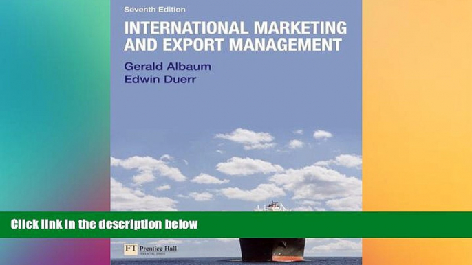 Free [PDF] Downlaod  International Marketing   Export Management (7th Edition)  FREE BOOOK ONLINE