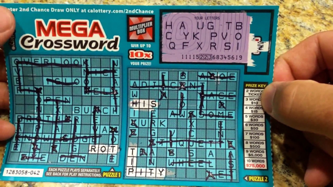 I'm Crossword Crazy - Playing Calif Lottery Scratchers