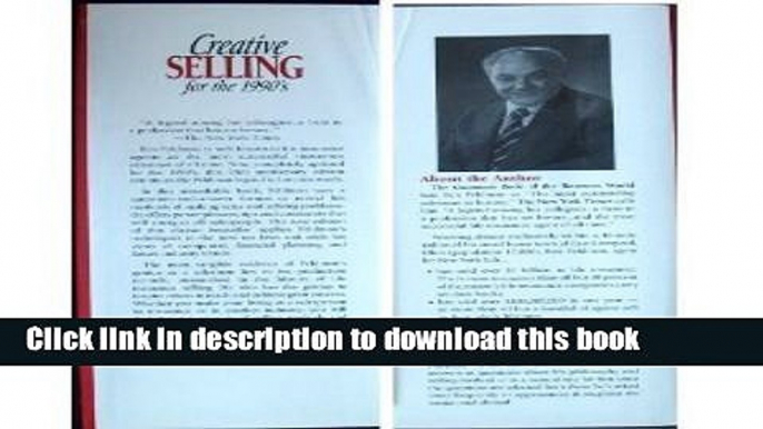 Read Book Creative Selling for the 1990 s E-Book Free