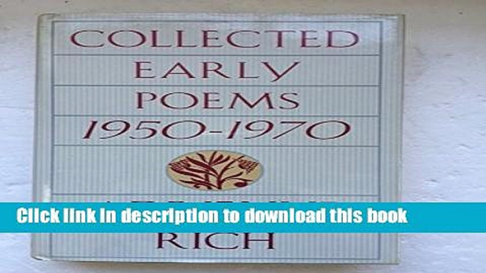 Read Collected Early Poems: 1950-1970 Ebook Free