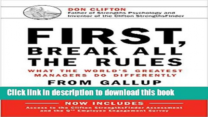 Read Books First, Break All The Rules: What the World s Greatest Managers Do Differently PDF Free