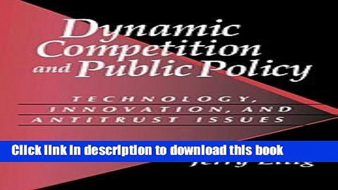 [PDF]  Dynamic Competition and Public Policy: Technology, Innovation, and Antitrust Issues