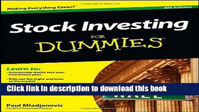 Read Stock Investing For Dummies  PDF Free