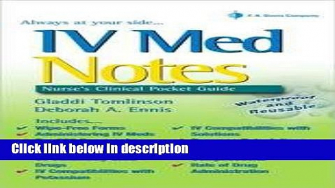 Books Iv Med Notes: Nurse s Clinical Pocket Guide Free Online