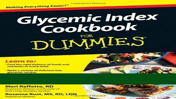 Books Glycemic Index Cookbook For Dummies Full Online