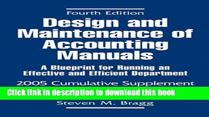 Ebook Design and Maintenance of Accounting Manuals, 2005 Cumulative Supplement: A Blueprint for