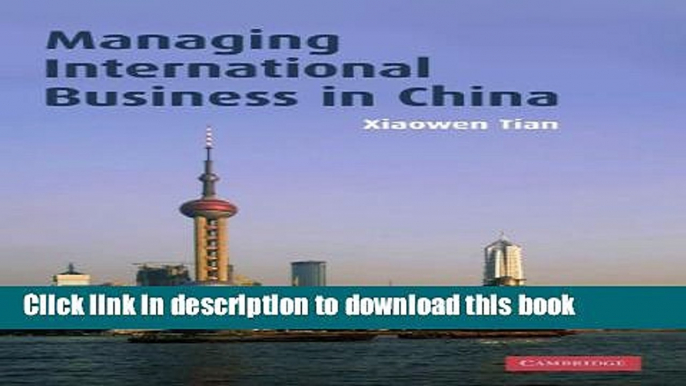 Books Managing International Business in China Full Online