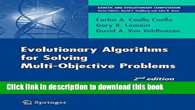 Books Evolutionary Algorithms for Solving Multi-Objective Problems Full Online