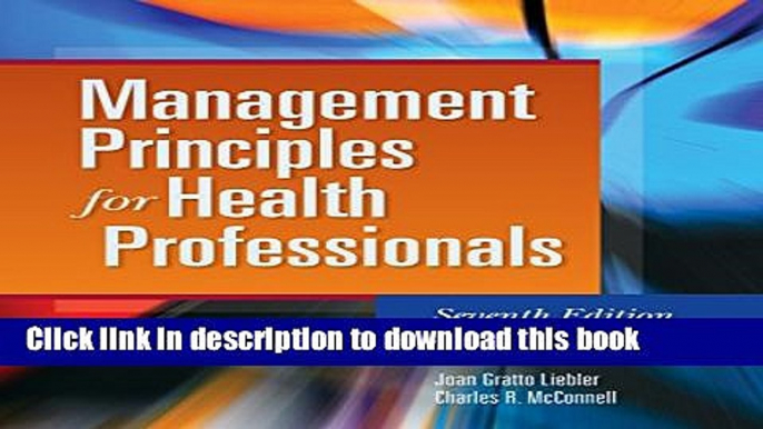 Books Management Principles for Health Professionals Free Online