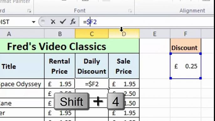 Excel 2010 Tutorial For Beginners #15 - Absolute References Pt.1 - Basics (Microsoft Excel)