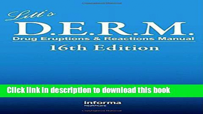 PDF Litt s Drug Eruptions   Reactions Manual, 16th Edition [PDF] Full Ebook