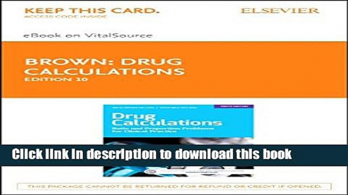 Download Drug Calculations - Elsevier eBook on VitalSource (Retail Access Card): Process and