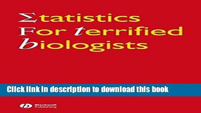 PDF Statistics for Terrified Biologists  EBook