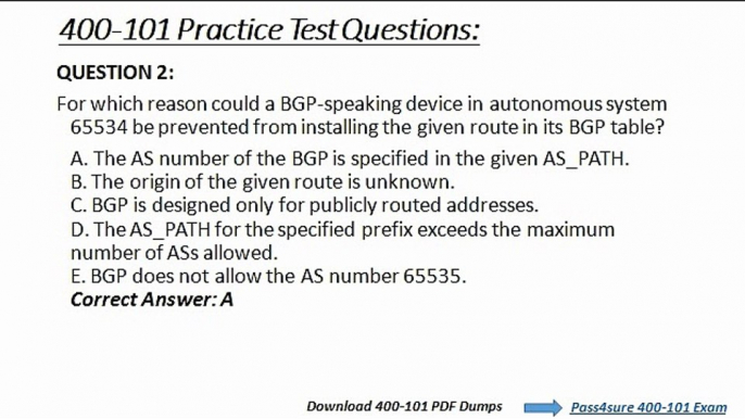 Pass4sure 400-101 braindumps