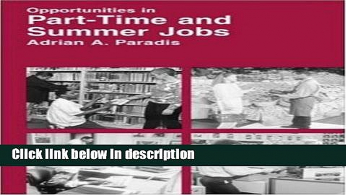 Ebook Opportunities in Part-Time and Summer Jobs Careers Free Online