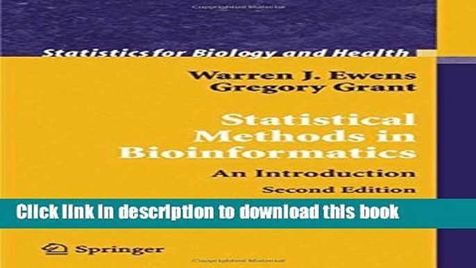 Read Statistical Methods in Bioinformatics: An Introduction (Statistics for Biology and Health)