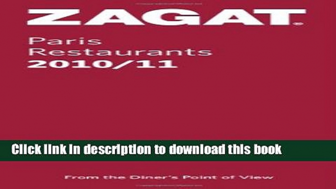 Books 2010/11 Paris Restaurants: U.S. Edition Full Online