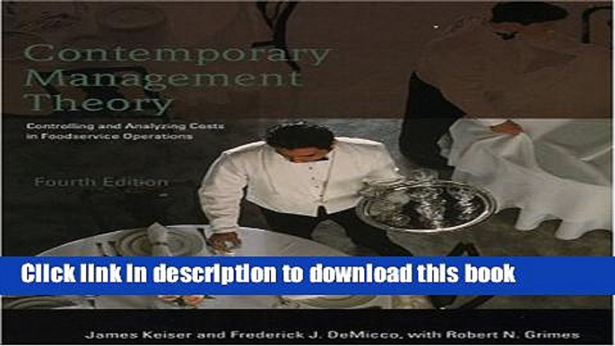 Books Contemporary Management Theory: Controlling and Analyzing Costs in Foodservice Operations