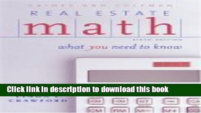 Books Real Estate Math: What You Need to Know Full Online