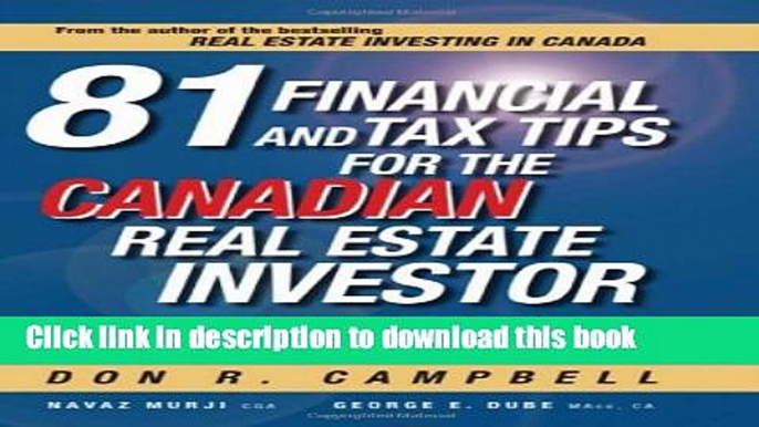 Ebook 81 Financial and Tax Tips for the Canadian Real Estate Investor: Expert Money-Saving Advice