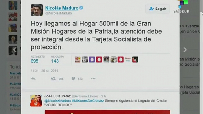 Venezuela: Gran Misión Hogares de la Patria llega al hogar 500 mil