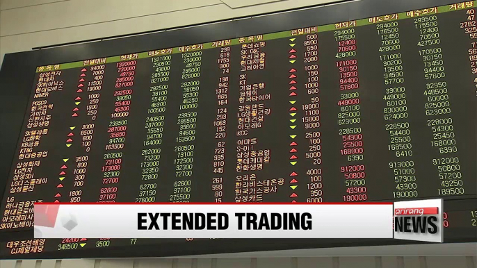 Main Korean stock market to extend trading hours starting Monday