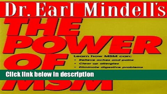 Ebook Dr. Earl Mindell s The Power of MSM Free Download