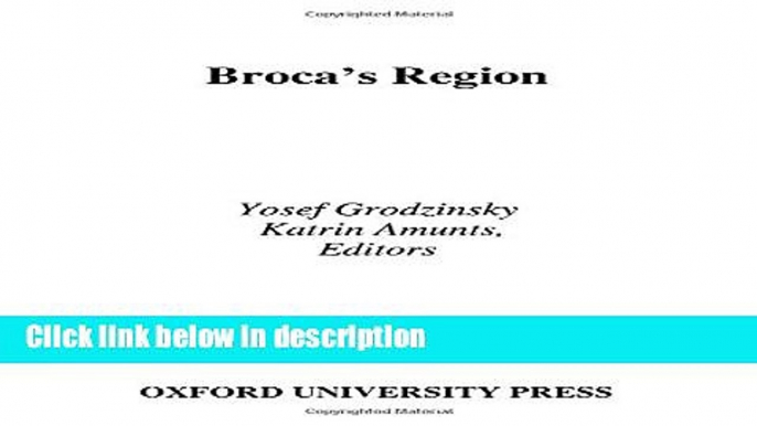 Ebook Broca s Region Full Download