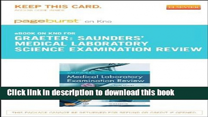 Ebook Elsevier s Medical Laboratory Science Examination Review - Pageburst E-Book on Kno (Retail