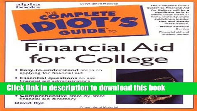 Books The Complete Idiot s Guide to Financial Aid for College Free Online