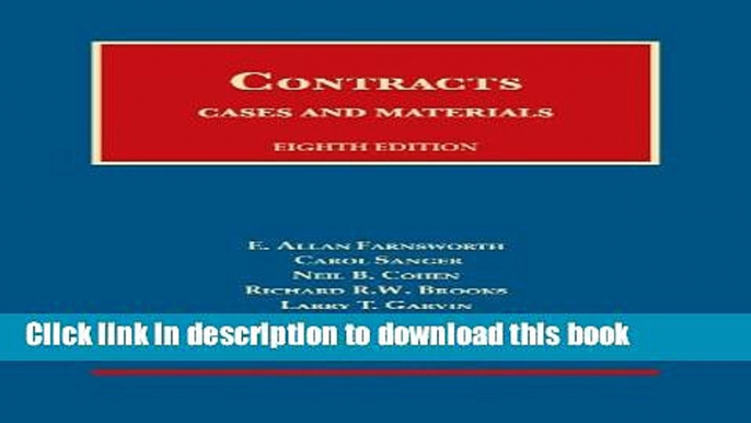 [Read PDF] Cases and Materials on Contracts (University Casebook Series) Download Free