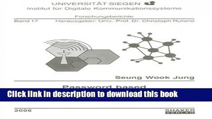 Ebook|Books} Password Based Security Mechanisms for Distributed Computing (Forschungsberichte Des