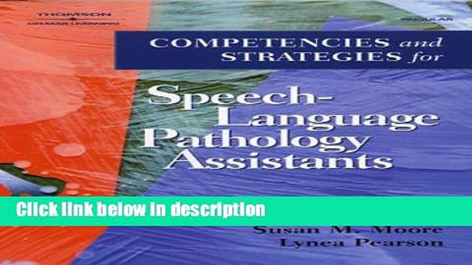 Books Competencies and Strategies for Speech-Language Pathologist Assistants Free Online