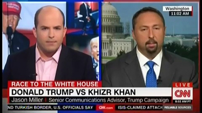 CNN's Brian Stelter Stops Trump Campaign's Attempt To Spin Attacks On Khizr Khan