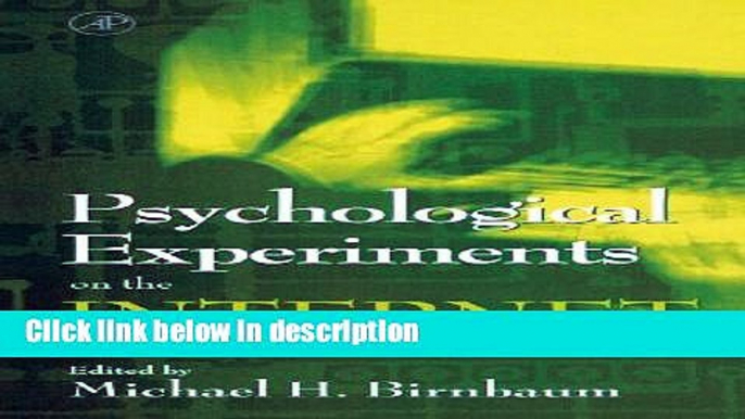 Ebook Psychological Experiments on the Internet Full Online