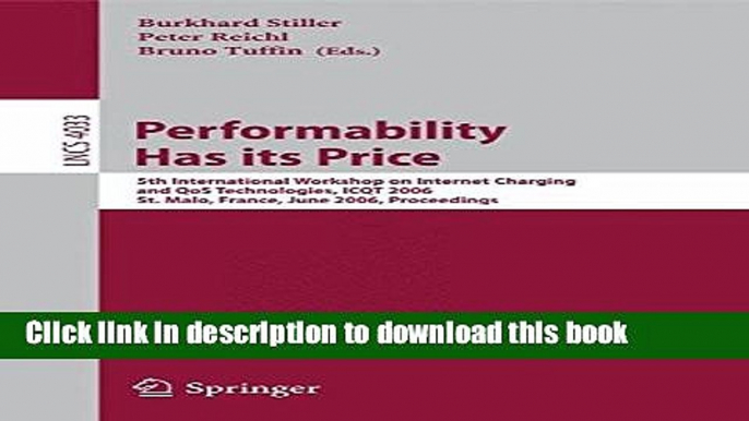 Books Performability Has its Price: 5th International Workshop on Internet Charging and QoS