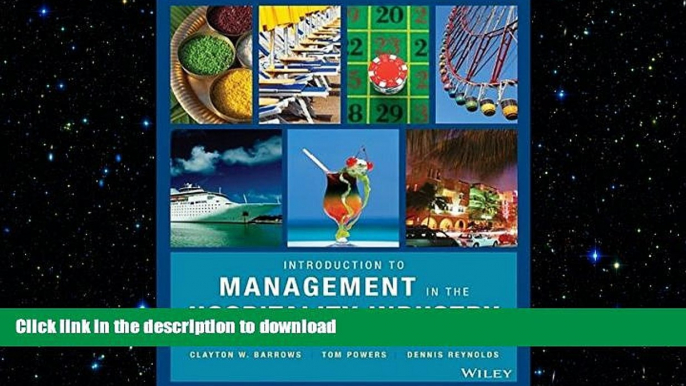 EBOOK ONLINE Introduction to Management in the Hospitality Industry READ PDF BOOKS ONLINE