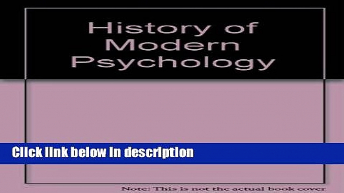 Books A History Of Modern Psychology Free Online