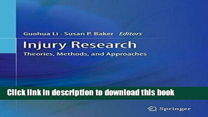 Ebook Injury Research: Theories, Methods, and Approaches Free Online