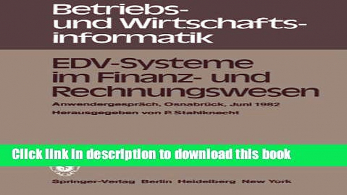 Download  EDV-Systeme im Finanz- und Rechnungswesen: AnwendergesprÃ¤ch OsnabrÃ¼ck, 8. - 9. Juni