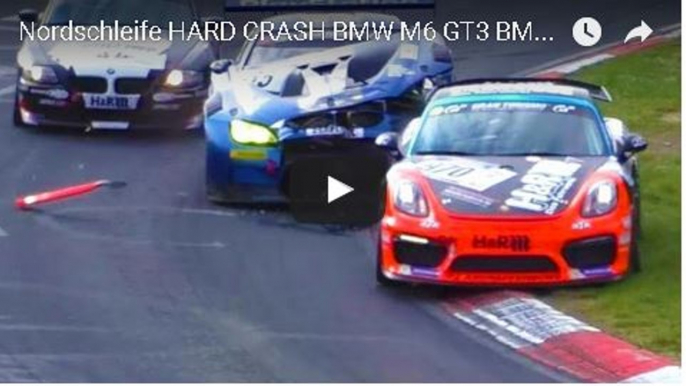 Nordschleife HARD CRASH BMW M6 GT3 BMW Z4 Porsche Cayman GT4 - VLN 3 14 05 2016 Nürburgring