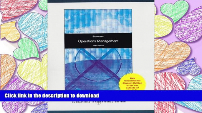 READ THE NEW BOOK Operations Management (McGraw-Hill/Irwin Series Operations and Decision