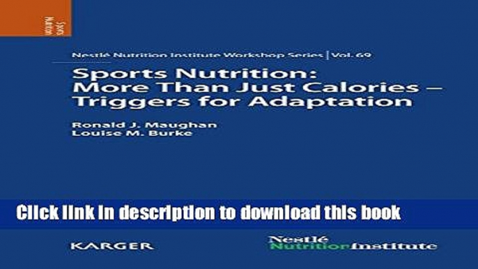 Books Sports Nutrition: More Than Just Calories - Triggers for Adaptation Free Online