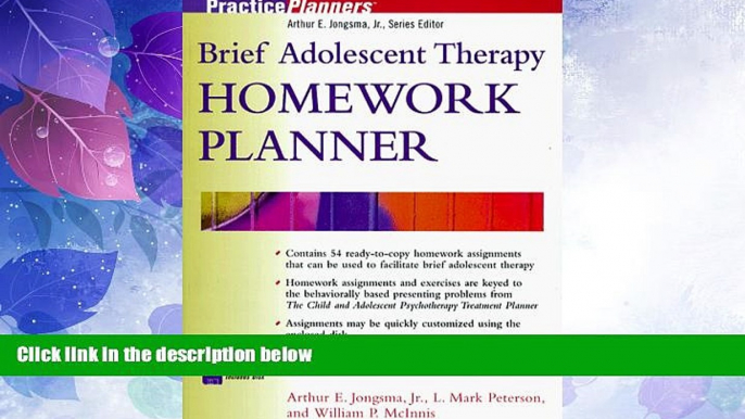 Big Deals  Brief Adolescent Therapy Homework Planner (PracticePlanners)  Free Full Read Most Wanted