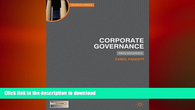 FAVORIT BOOK Corporate Governance: Theory and Practice (Palgrave Finance) FREE BOOK ONLINE