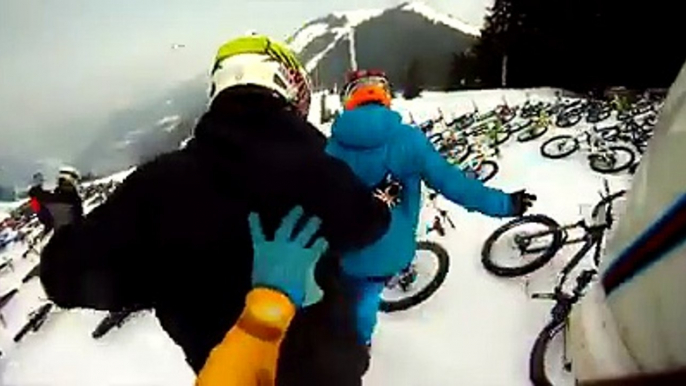 MTB racing down a ski slope! | People are Awesome.