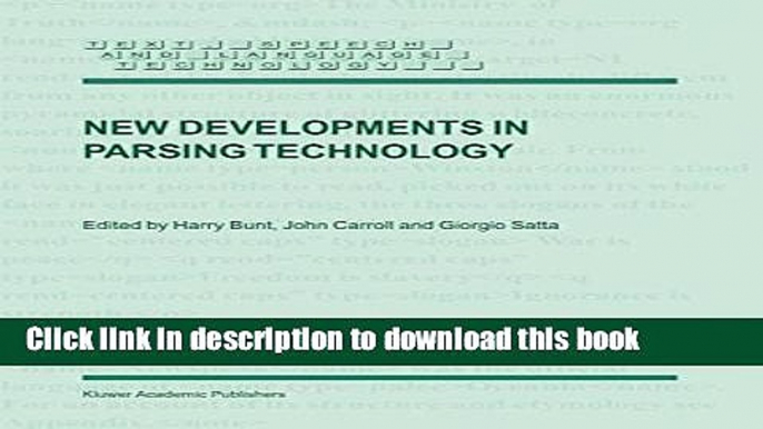 Ebook New Developments in Parsing Technology Full Online