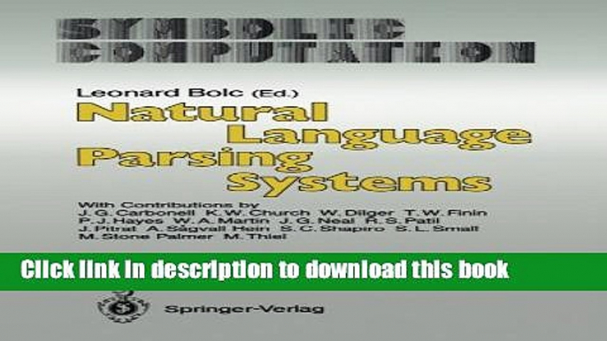 Ebook Natural Language Parsing Systems Free Online