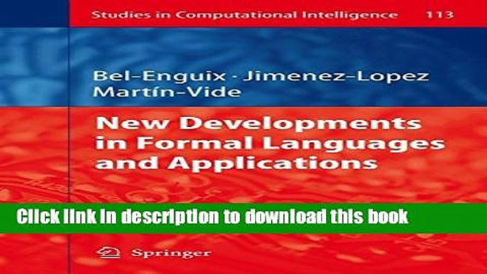 Ebook New Developments in Formal Languages and Applications Free Online